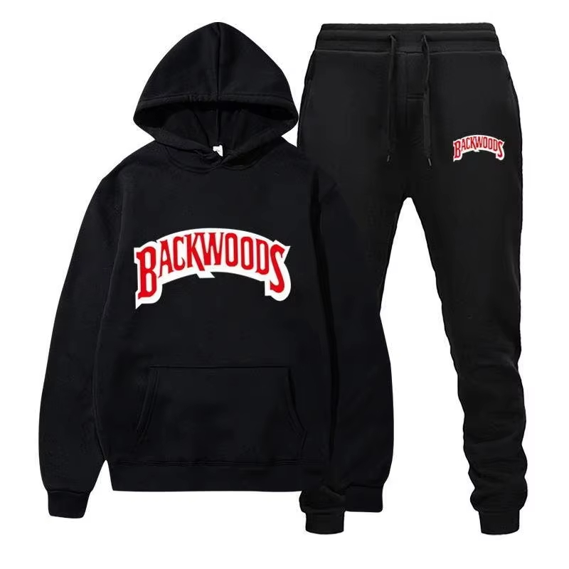 Streetwear Brand Tracksuit - ชุดฮู้ดดี้ผ้าฟลีซสำหรับผู้ชายและผู้หญิงในฤดูหนาว, ฮู้ดดี้แฟชั่นสตรีทแวร์ + กางเกงจ็อกเกอร์แบรนด์ดัง, ชุดลำลอง 2