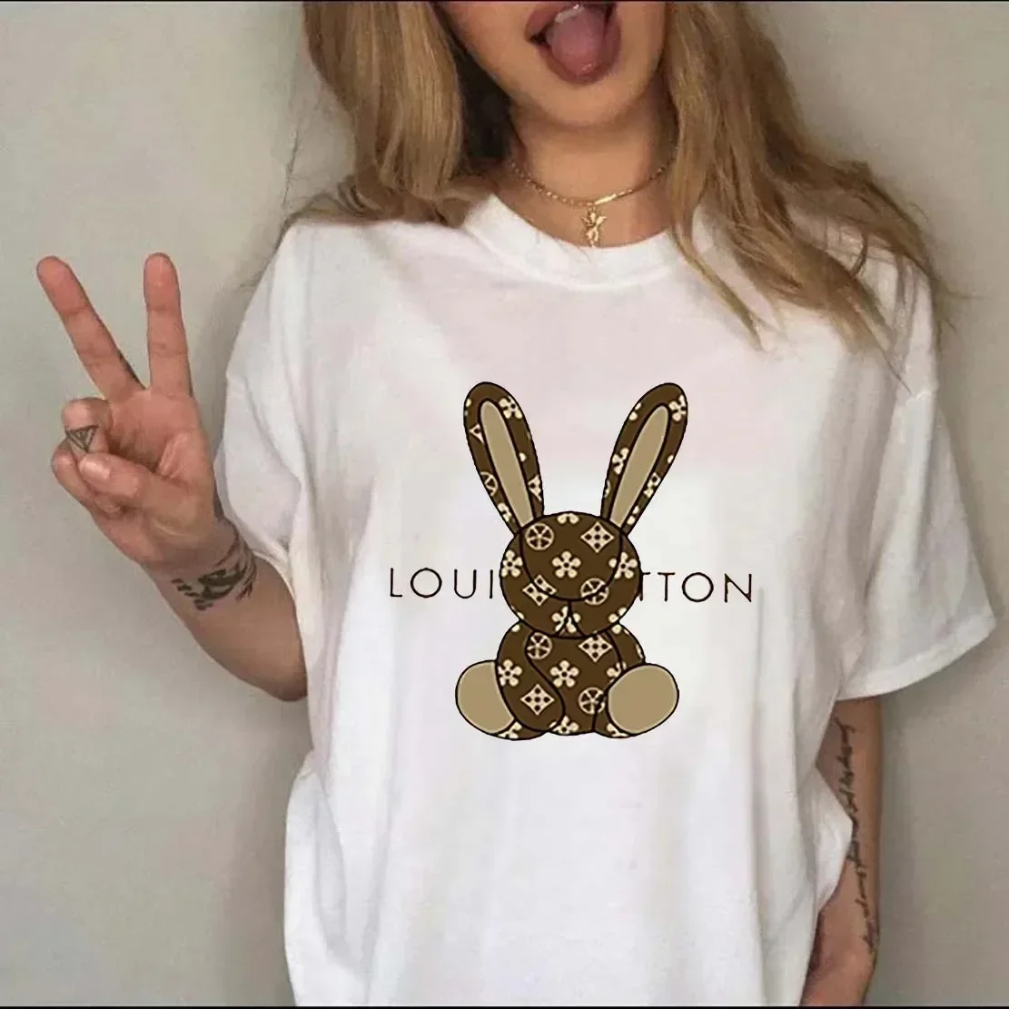Streetwear Brand Y2K - แบรนด์หรูพิมพ์ผู้หญิงเสื้อยืดลําลองแขนสั้นY2kแฟชั่นแบรนด์HarajukuหญิงTees Lady TShirt