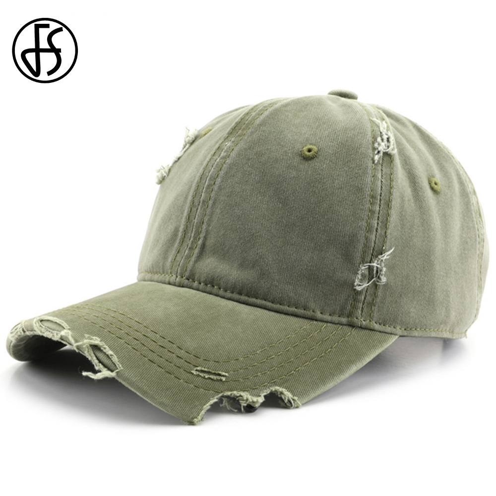 Cap Streetwear Brand - หมวกเบสบอลผ้าฝ้ายฟอกสีเขียวทหารสำหรับผู้ชาย แบรนด์ FS คุณภาพสูง หมวกทรัคเกอร์สำหรับผู้หญิง สไตล์สตรีทแวร์