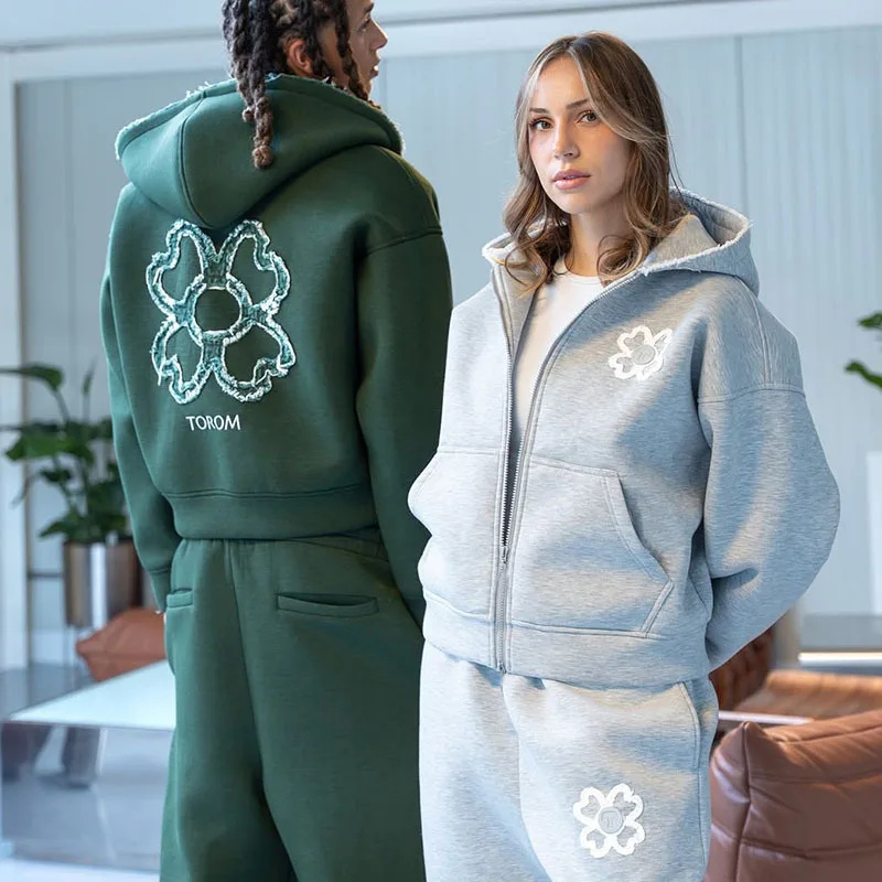 ชุดเซ็ตฮู้ดดี้ซิปติดกระดุมลายใ - Streetwear Brand Y2K บทวิจารณ์และราคา