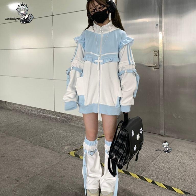 เสื้อฮู้ดดี้หูแมวสไตล์ Y2K สีช - Streetwear Brand Y2K บทวิจารณ์และราคา