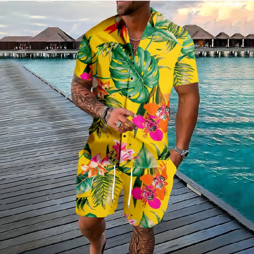ฮาวายปาล์มต้นไม้ Florals ปุ่มเ - Streetwear Brand Tracksuit บทวิจารณ์และราคา
