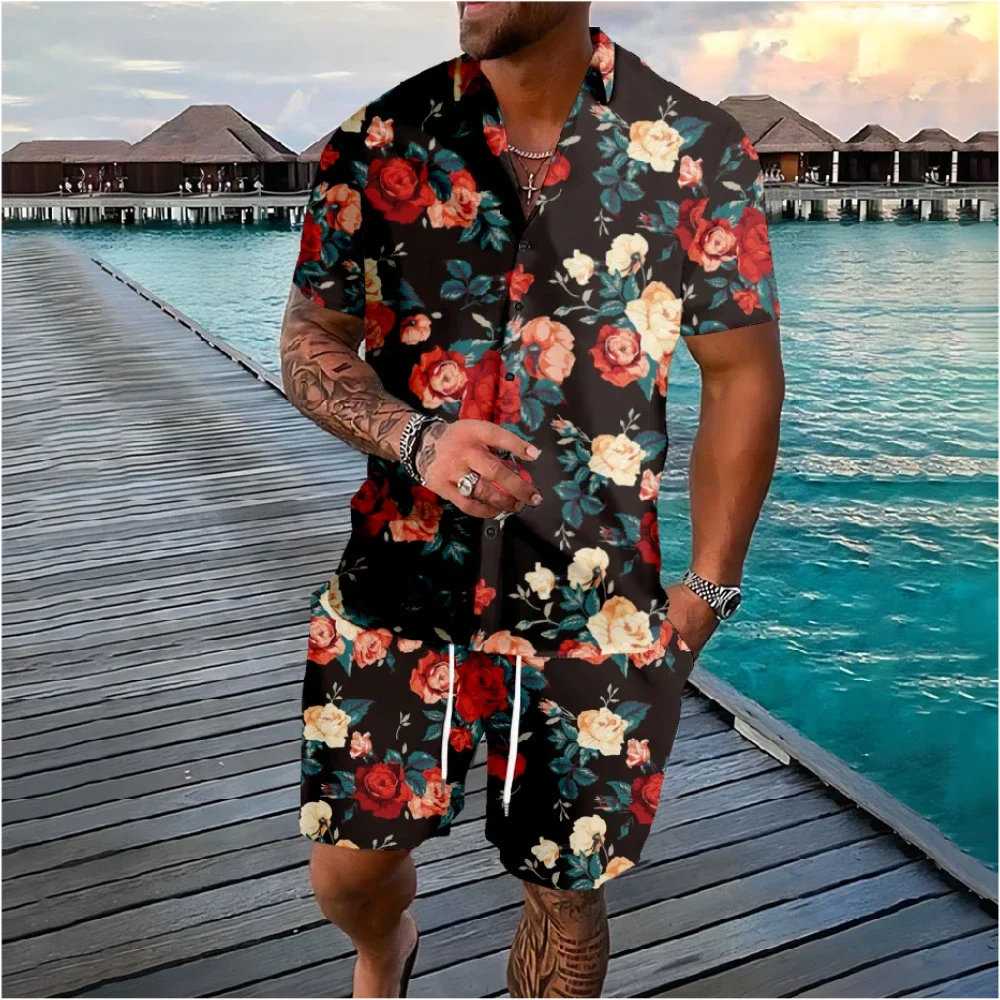 ฮาวายปาล์มต้นไม้ Florals ปุ่มเ - Streetwear Brand Tracksuit บทวิจารณ์และราคา